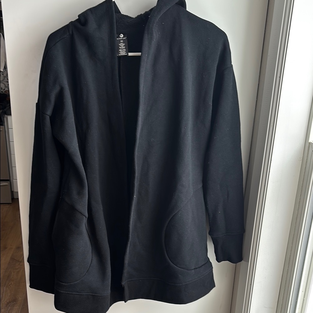 Black Hooded Cardigan
